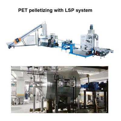 Industrial PET Flakes Pelletizing Machine 1000kg/Hr Pet Recycling Line met LSP systeem