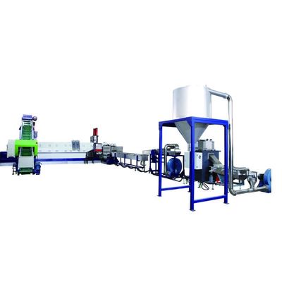 Horizontale plastic pelletizing recycling machine enkel schroef extruder machine twee fase