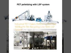 Industrial PET Flakes Pelletizing Machine 1000kg/Hr Pet Recycling Line met LSP systeem